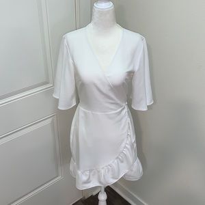 Topshop Ruffle Minidress in White